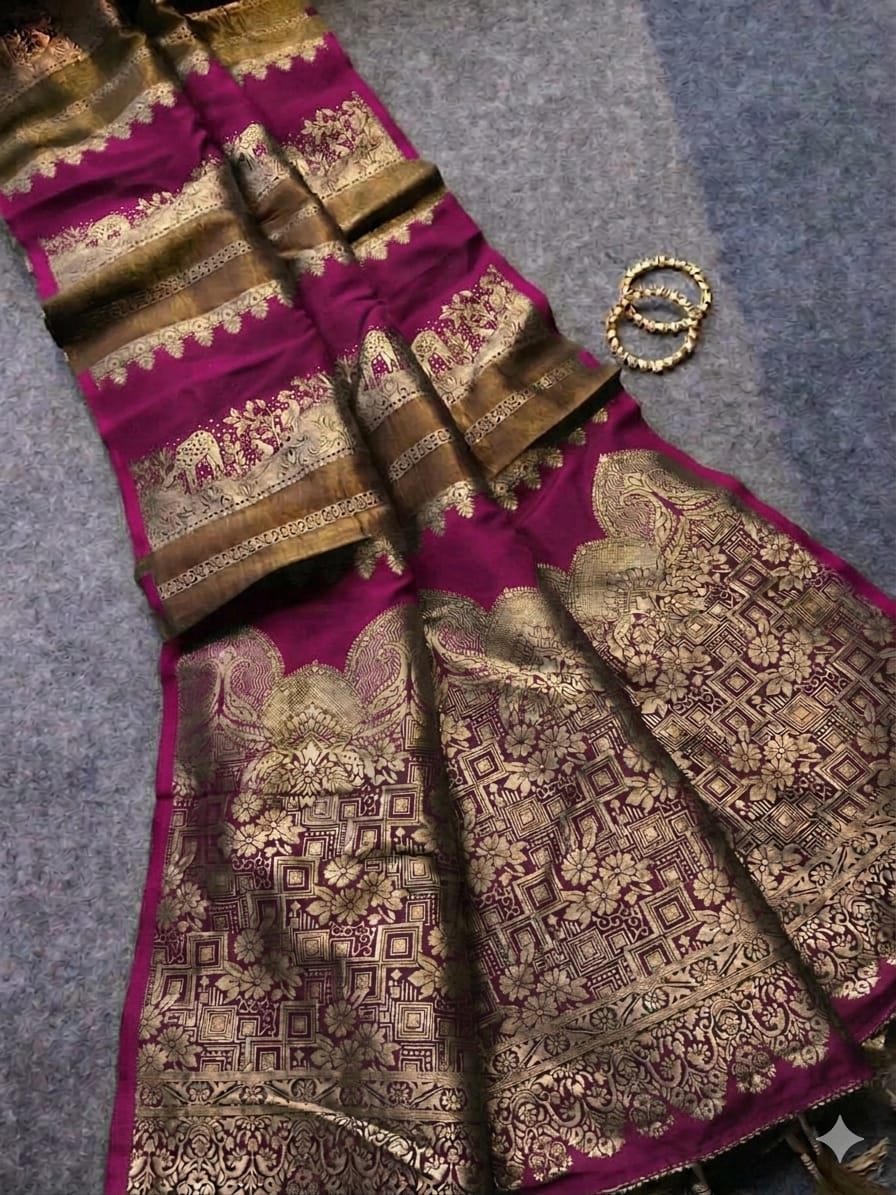 Rich Crepe Khadi tissue Paithani silk Sarees