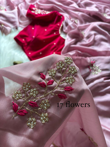 Elegant Rangoli Silk Saree with Maggam Work