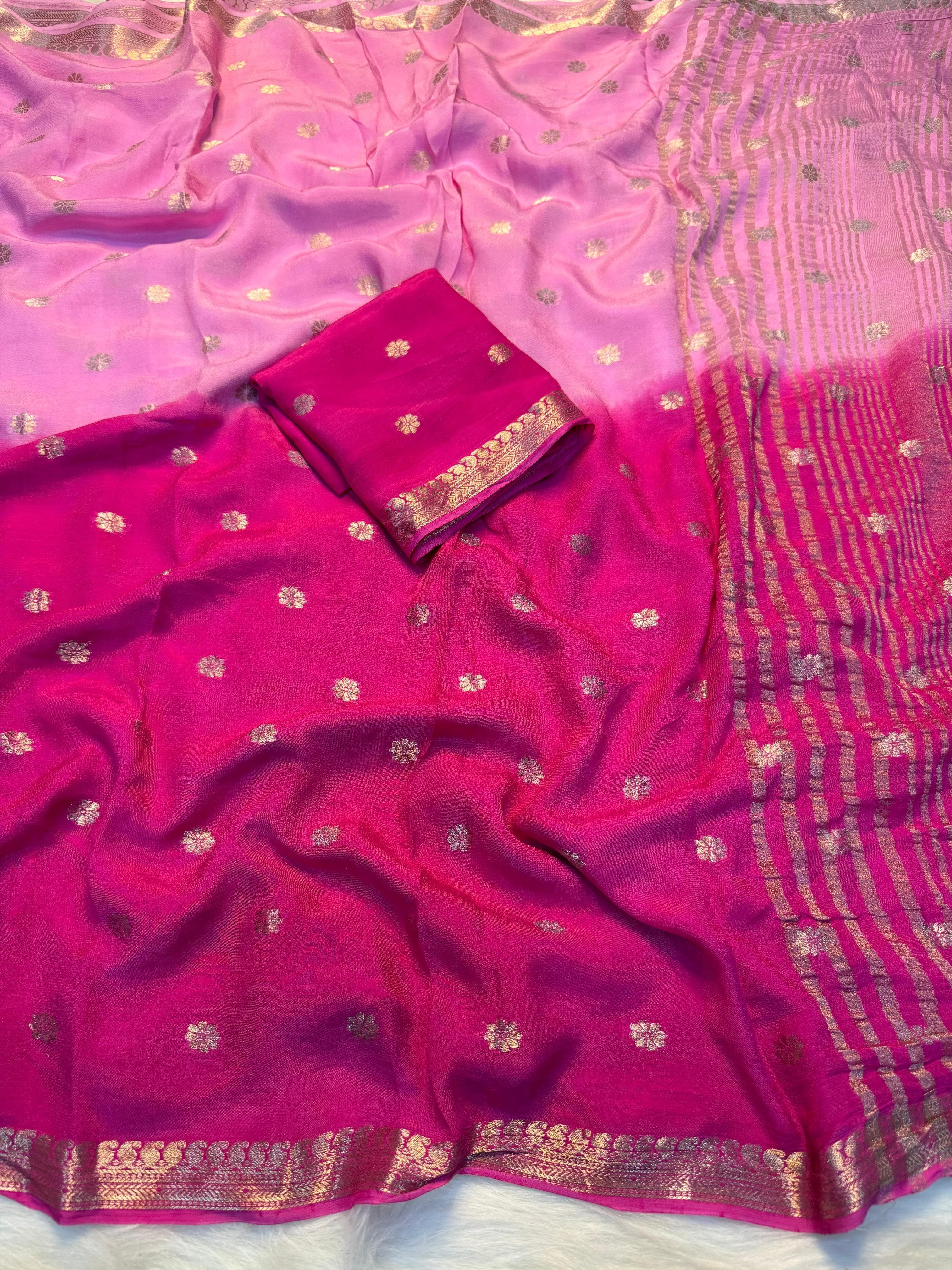 2D Pure viscose weaving jacquard sarees
