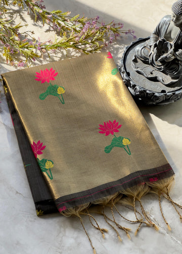 Soft Muslin Muga Jamdani Sarees