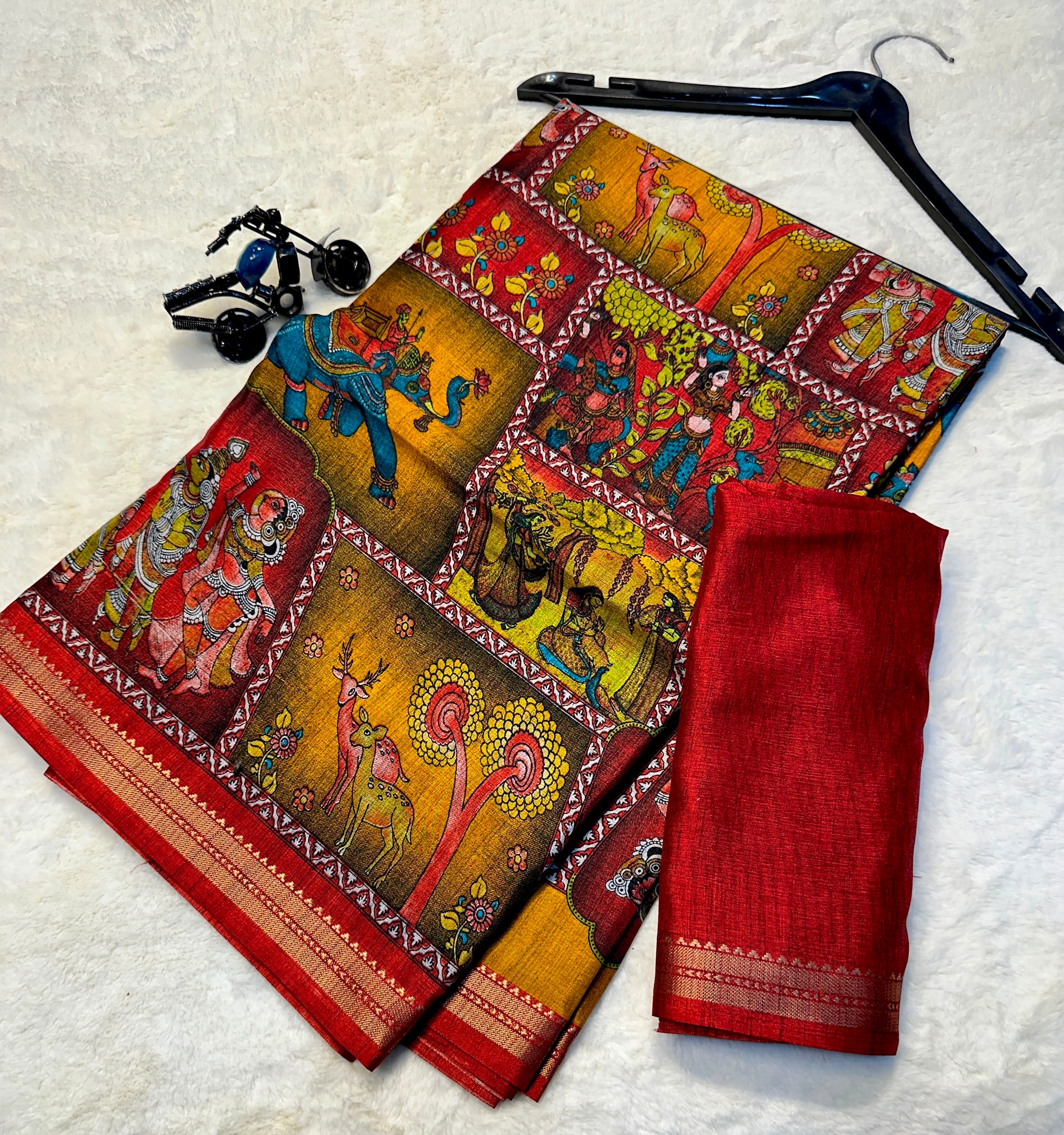 Designer Tusser Silk Sarees
