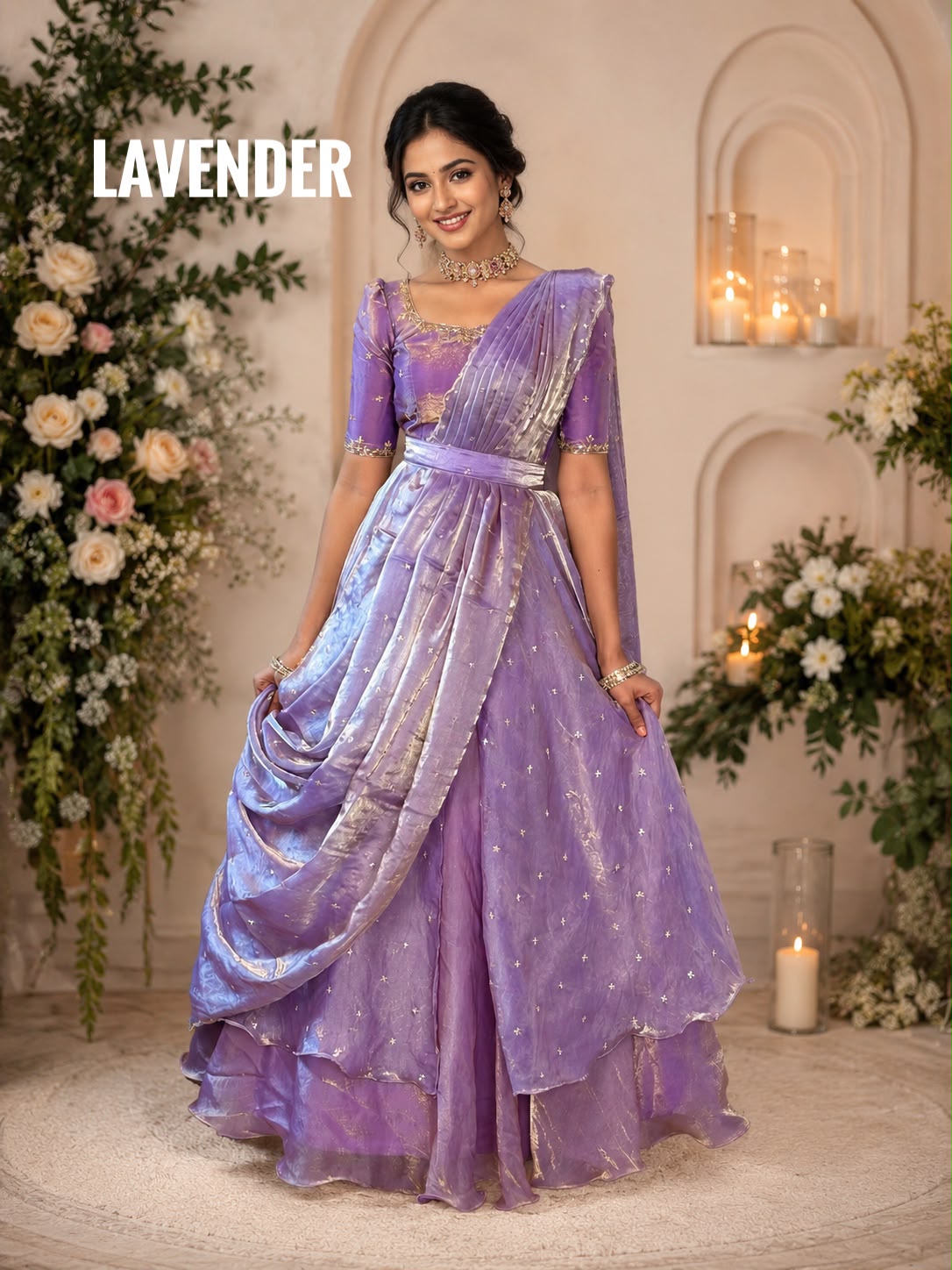 Beautiful Heavy Space Silk Lehenga Choli with Set Double Frill