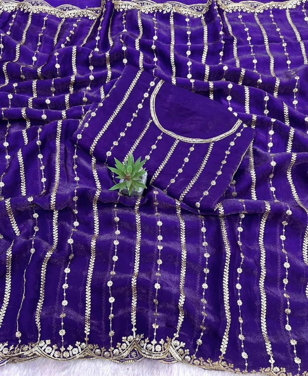 Trendy Soft Crush Satin Space Silk Sarees