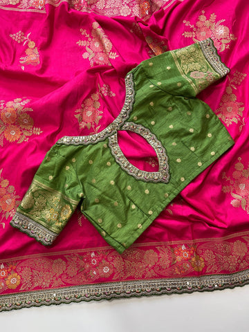Premium Soft Silk Saree with stitched designer Blouse