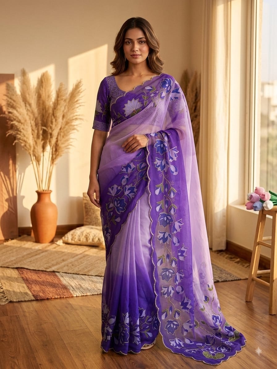 Soft Tebby Silk with Katdana Handwork