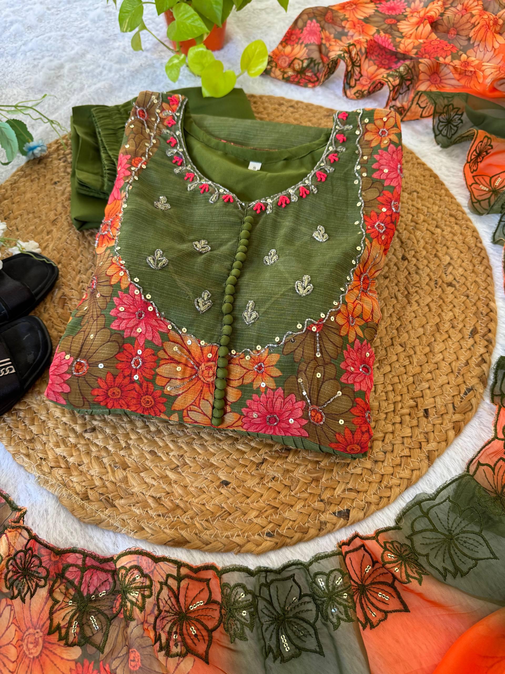 Designer Georgette Gown with dupatta