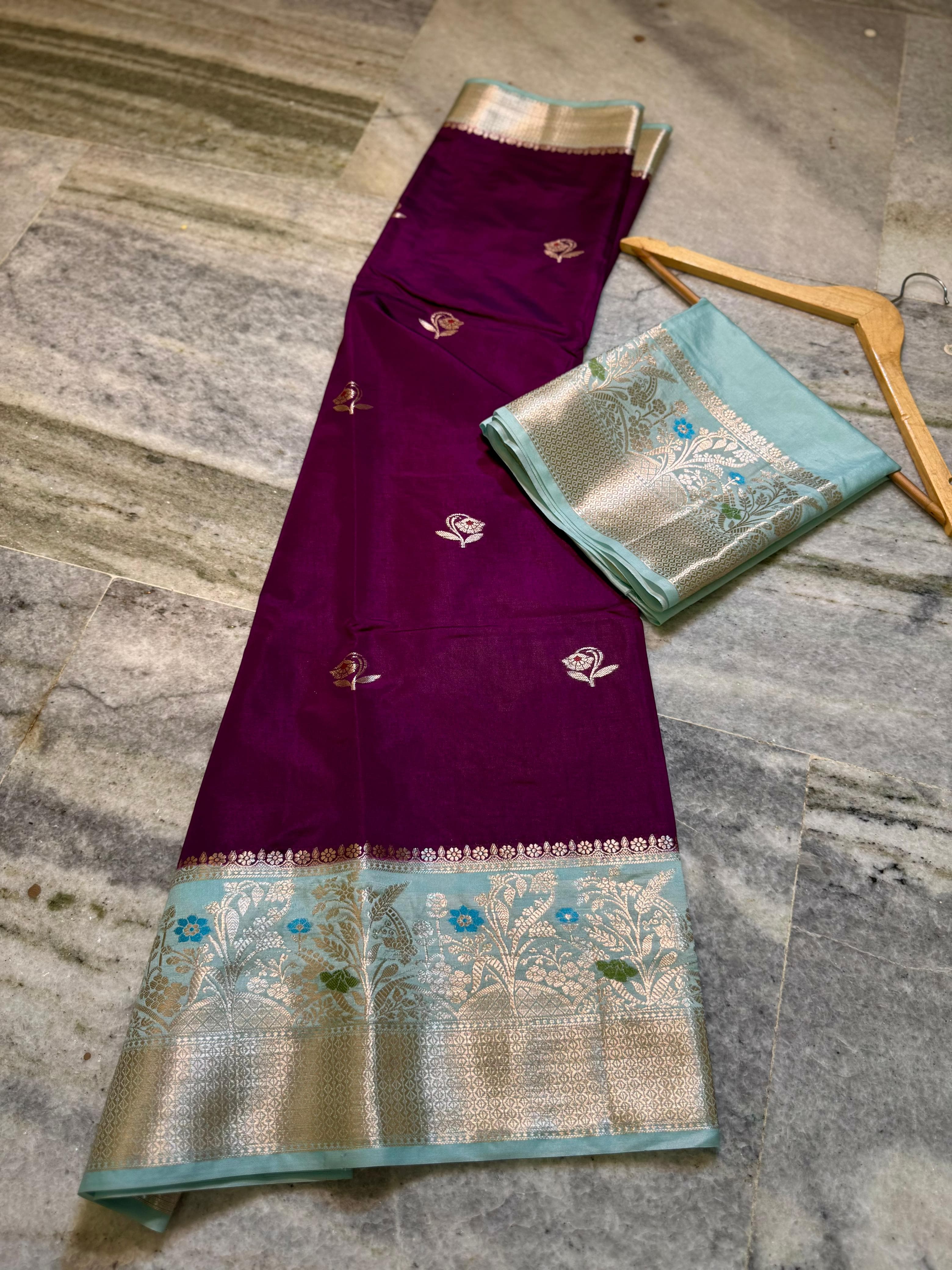 Premium Banarasi Semi Mashru Silk Sarees