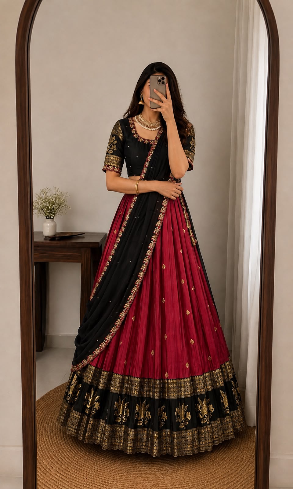 Premium Quality Kanjivaram Silk Full Stitched Lehenga Set