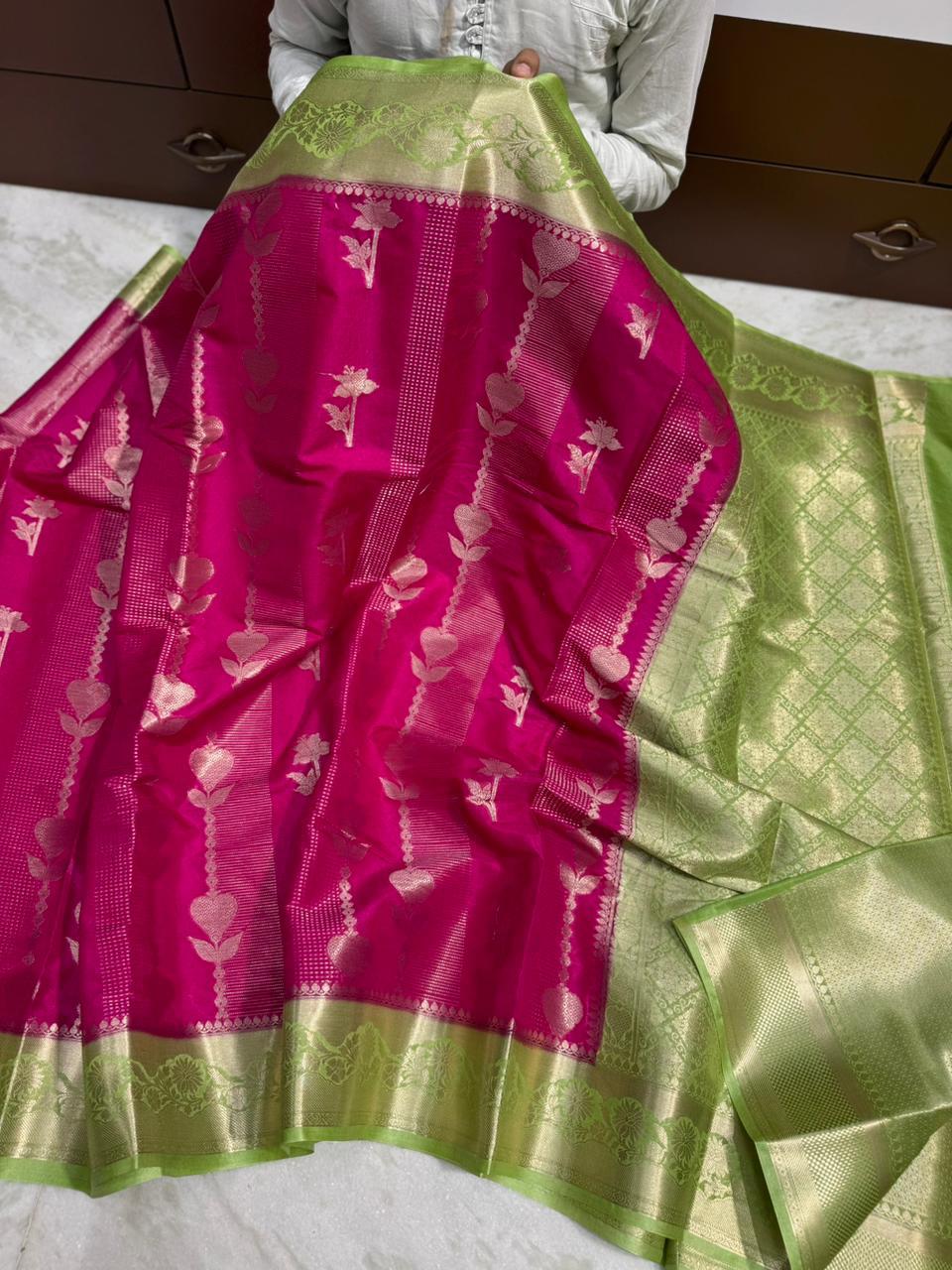 Premium Banarasi Dyble Dupion Soft Silk Saree