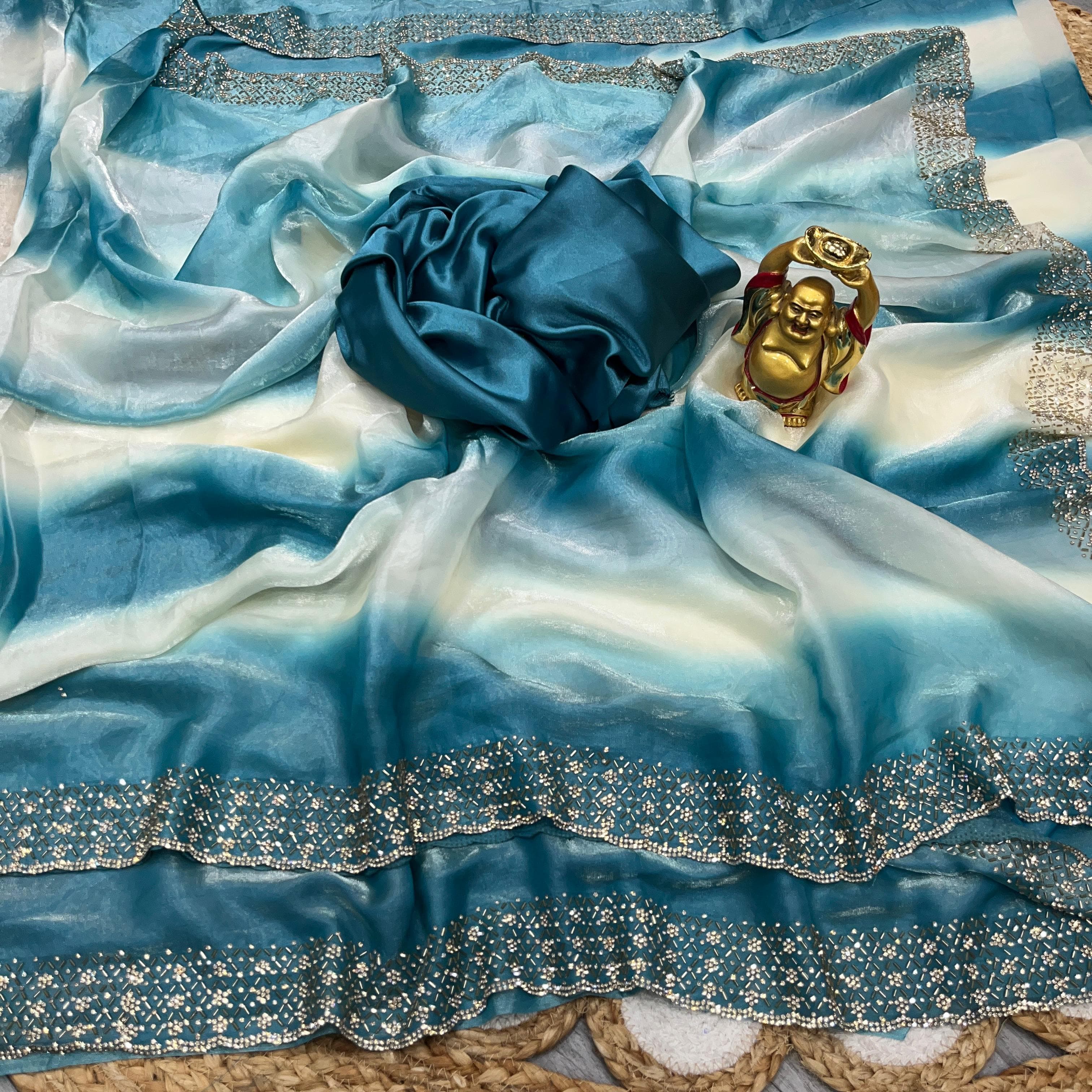 Space Silk Sarees with Jarkhan Work