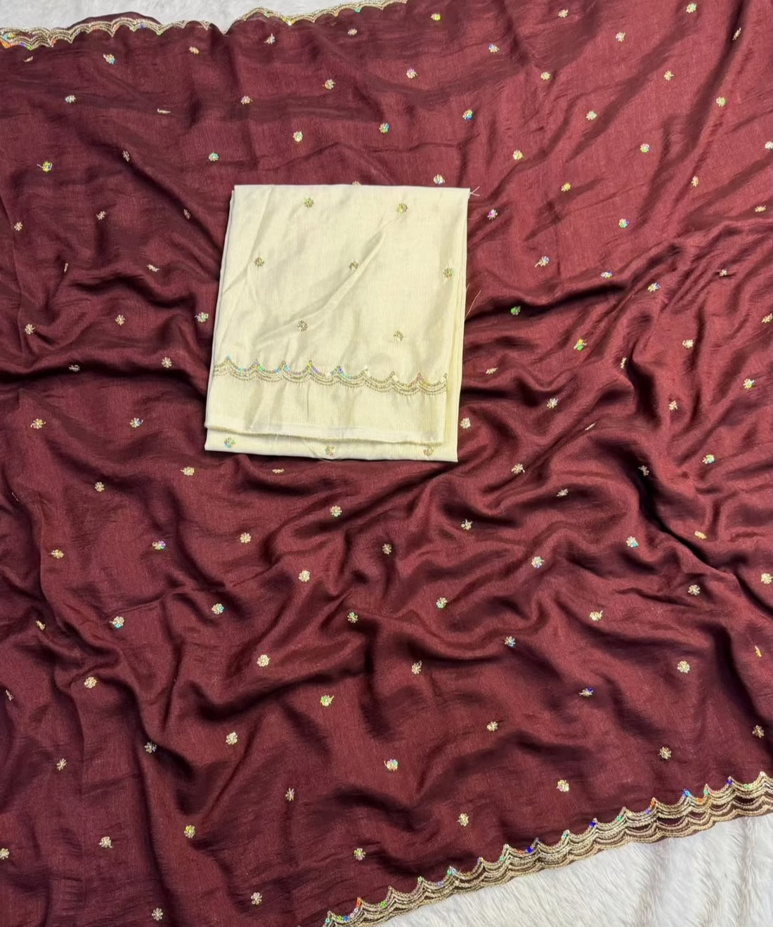 Vichitra Silk Saree Single line Border with Tissue Blouse