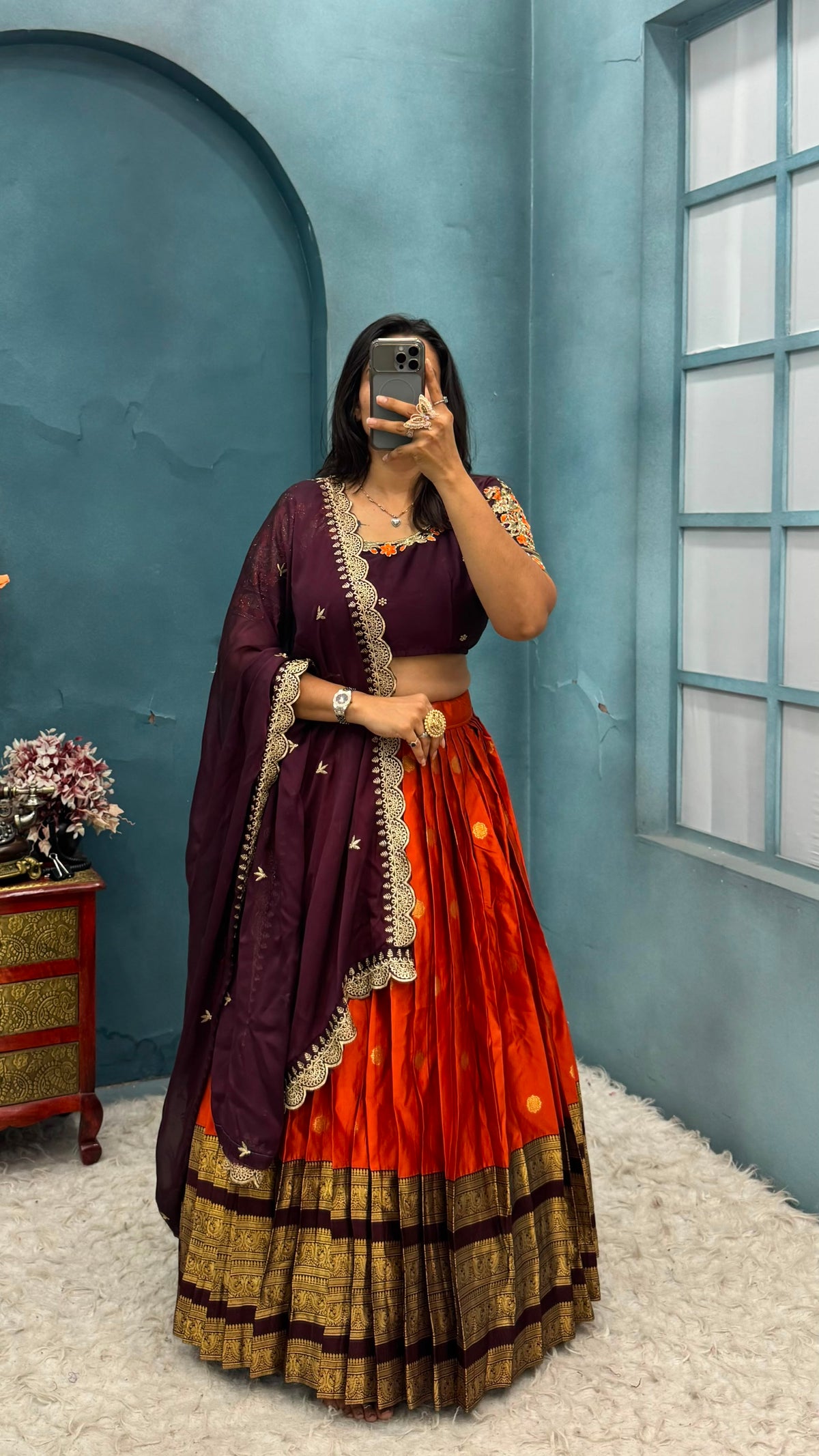 Exclusive Pure Kanjivaram silk full stiched Lehenga