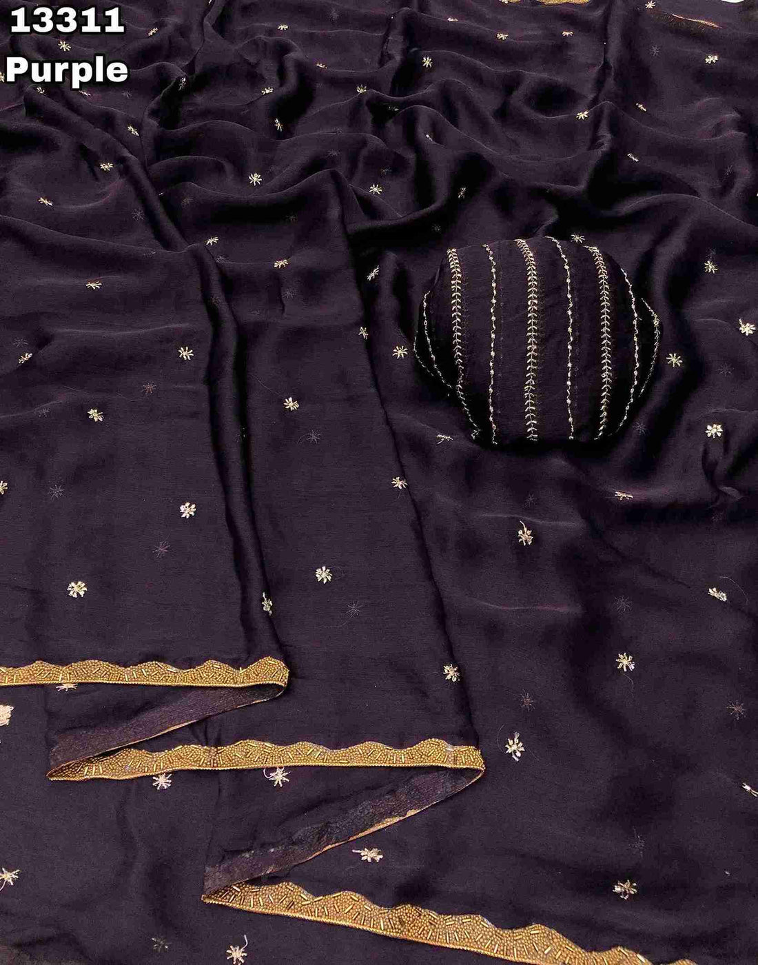 Chiffon Embroidery Work Sarees