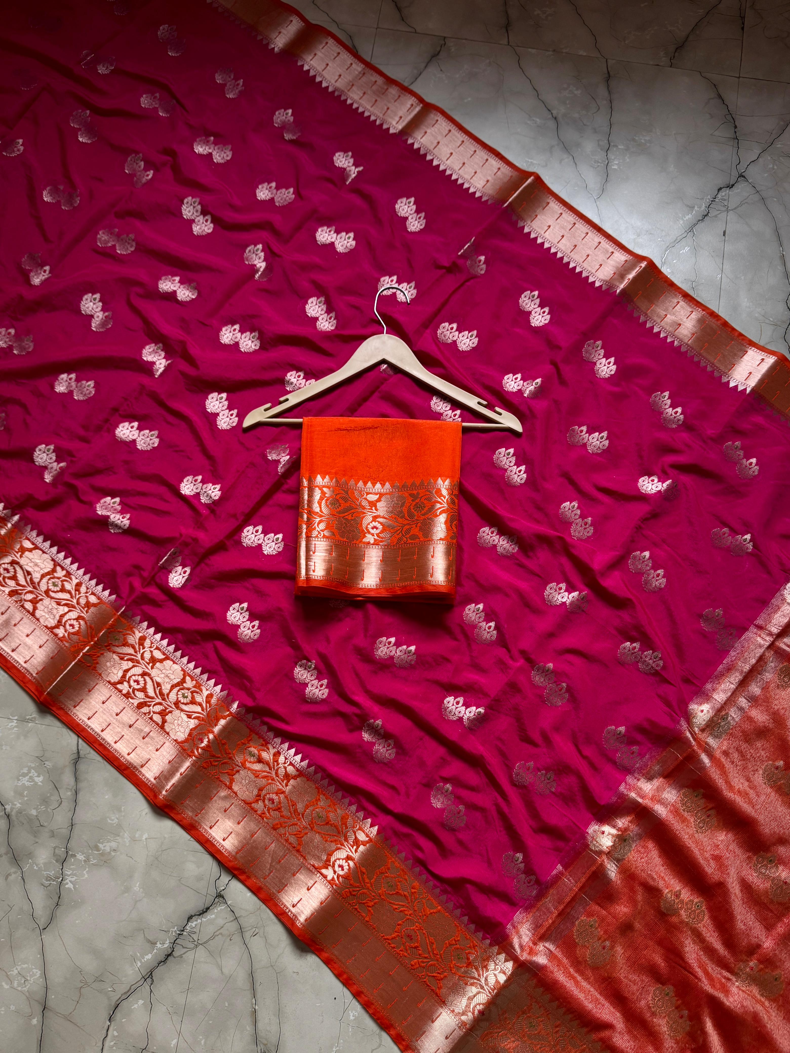 Soft Banarasi Raw Mango Silk Sareea