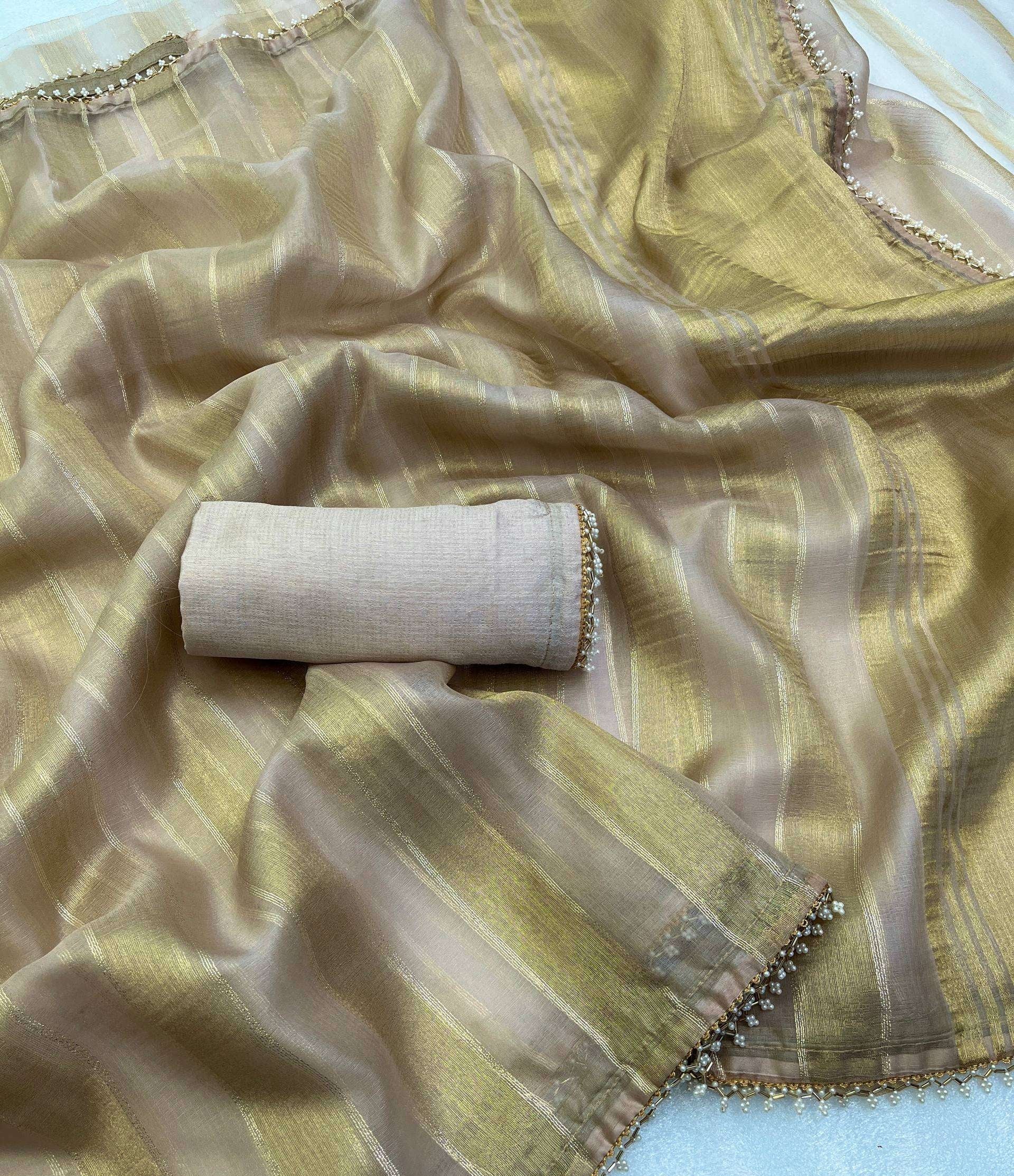 Designer Gold Tissue Silk Saree