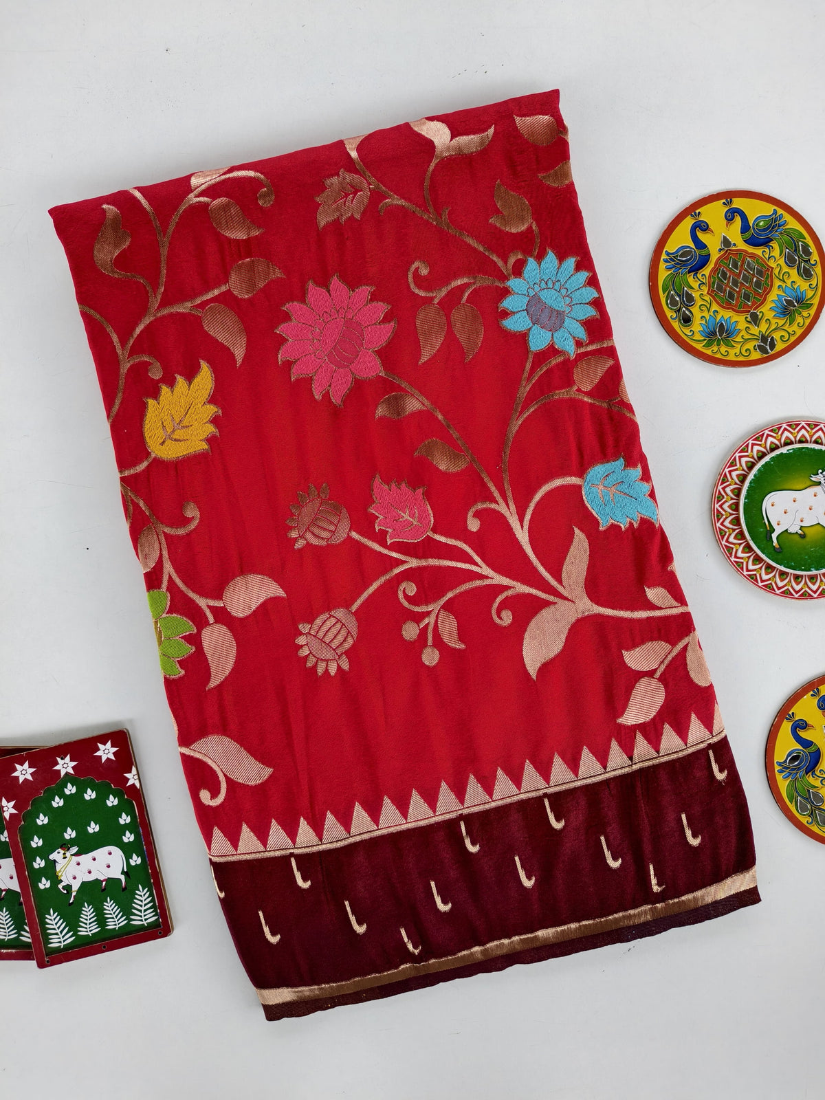 Viscose meenakari sarees