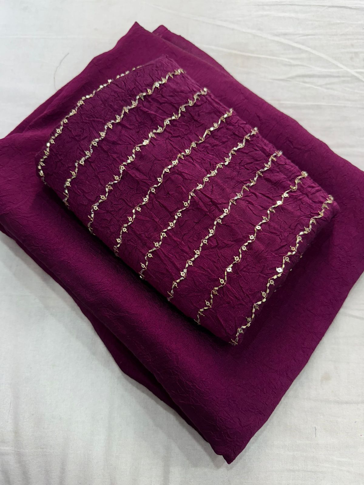 Rangoli Crush Silk Saree with Sequence Work Blouse