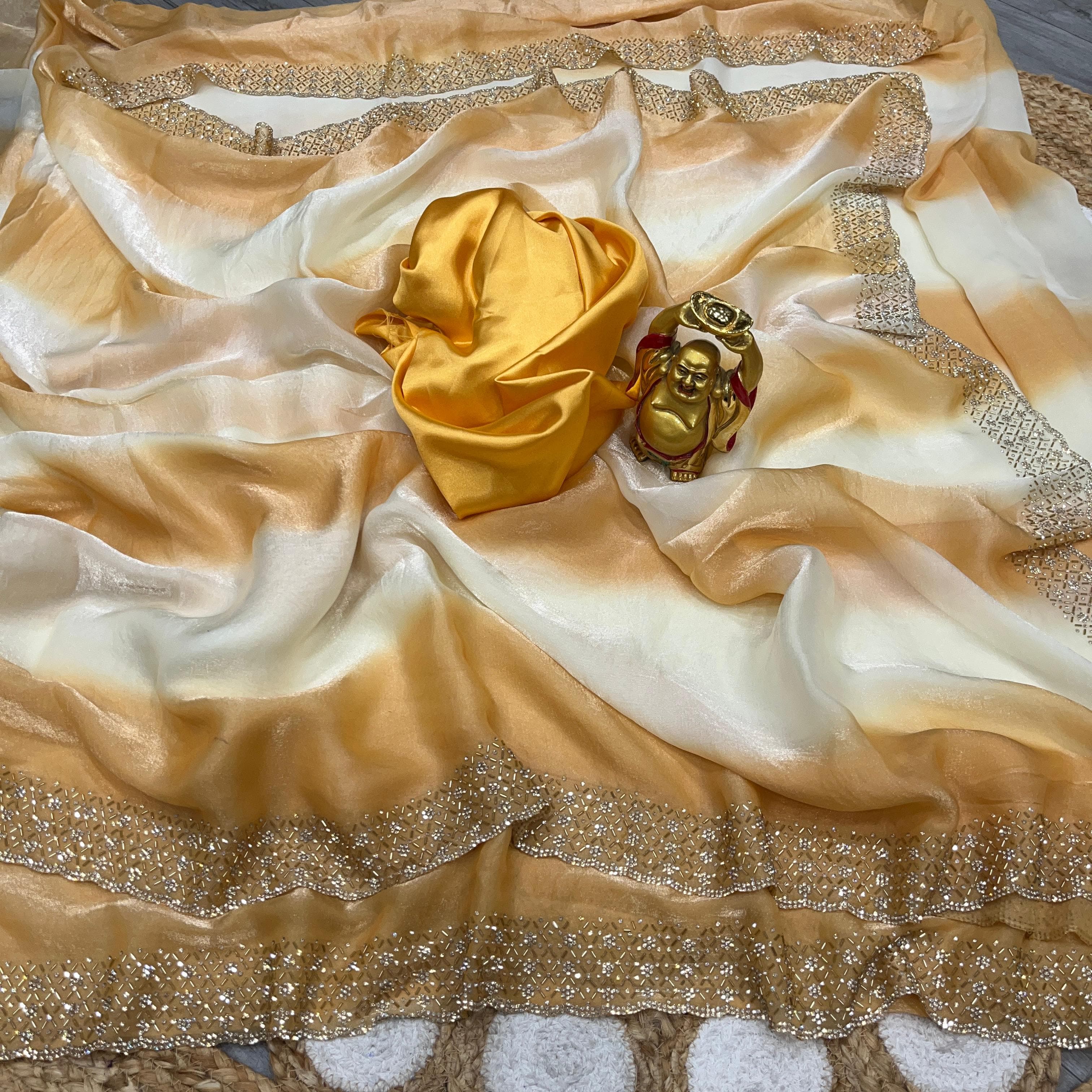 Space Silk Sarees with Jarkhan Work
