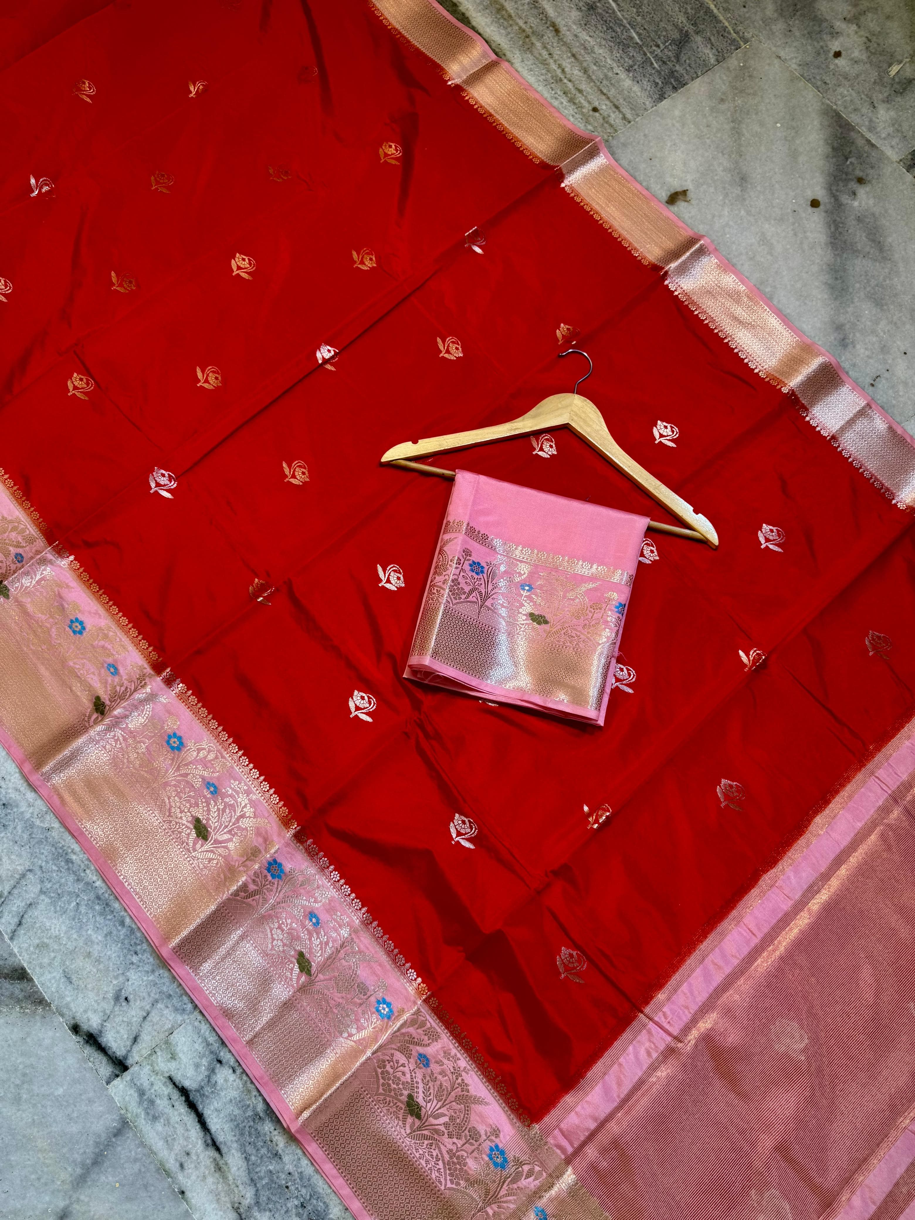Premium Banarasi Semi Mashru Silk Sarees