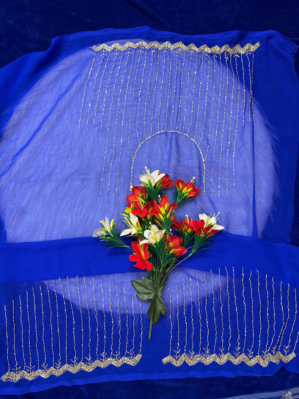 Georgette Designer Work Sarees with cutdana work