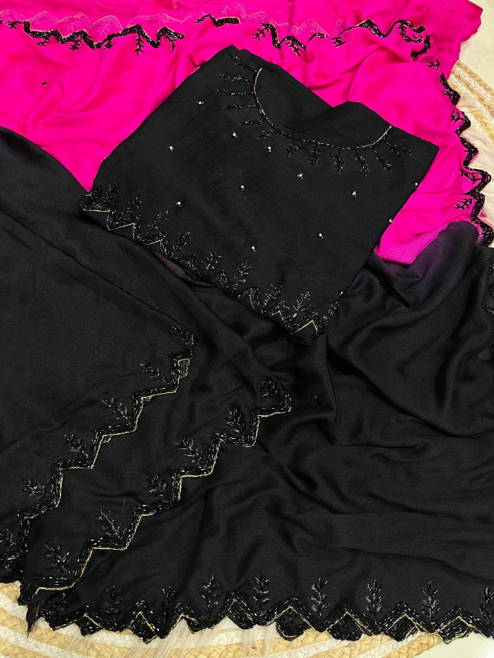 Viscose Chinnon Sarees in dual shade
