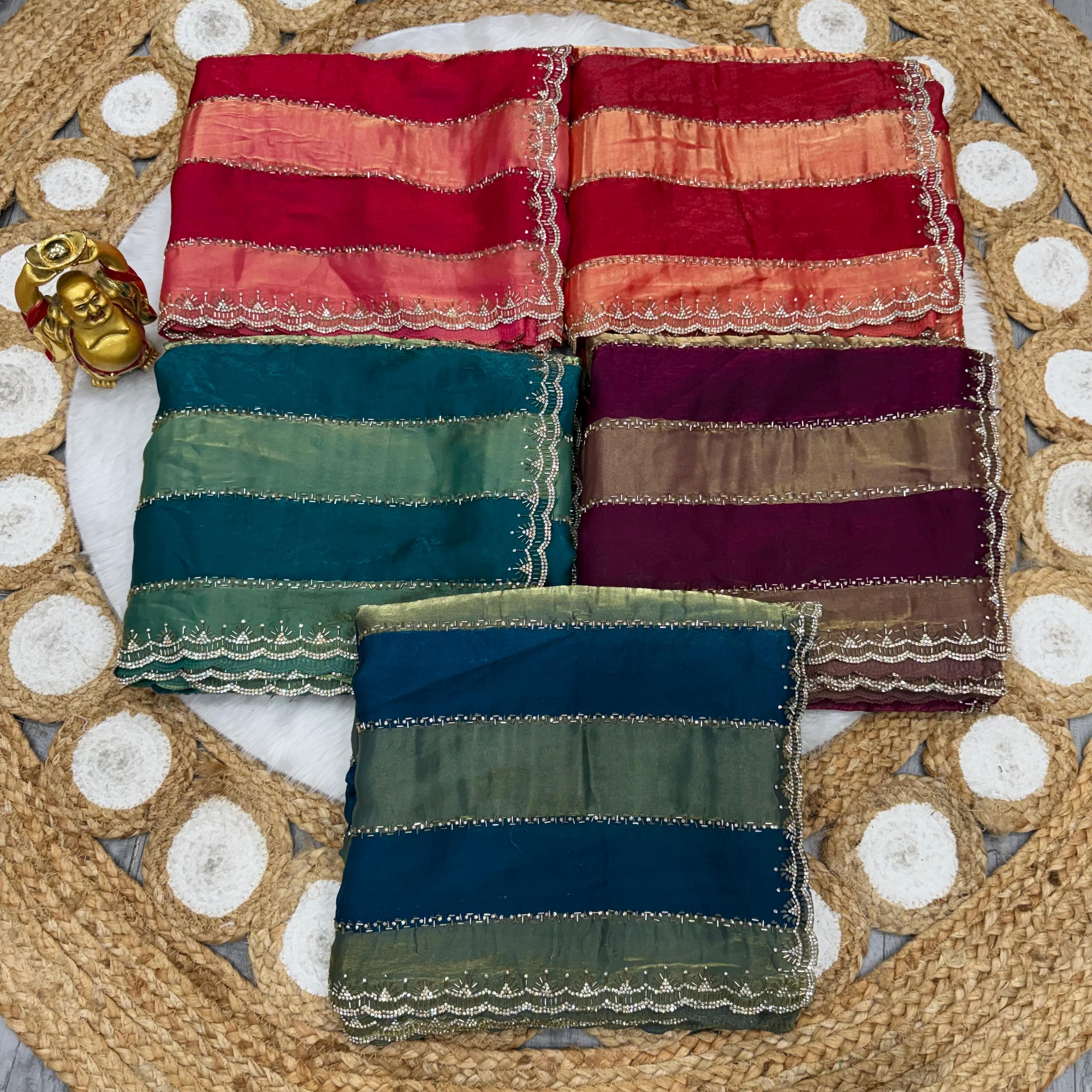 Premium Space Silk Sarees with Jarkhan Work