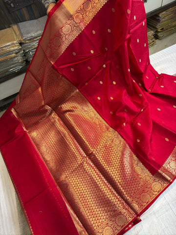Banarasi Green Raw Mango Soft Silk Saree