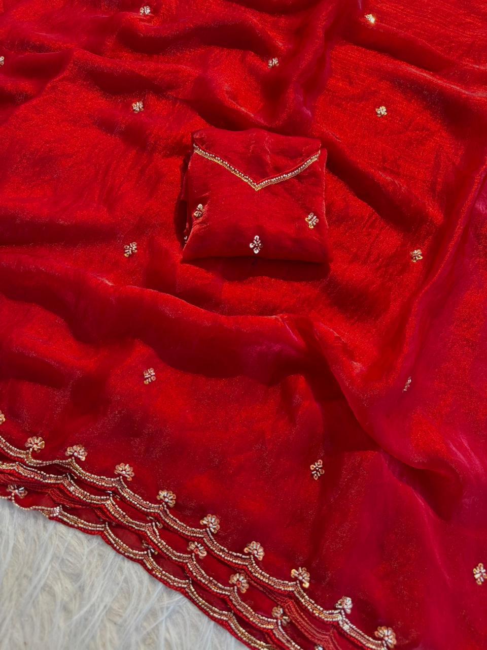 Space Silk with Premium Allover and Border Work