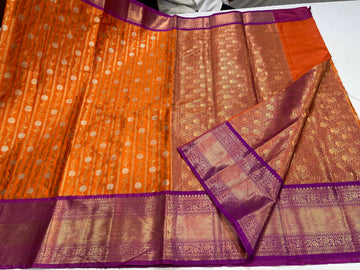Semi Kanchipattu Saree in Vintage Style