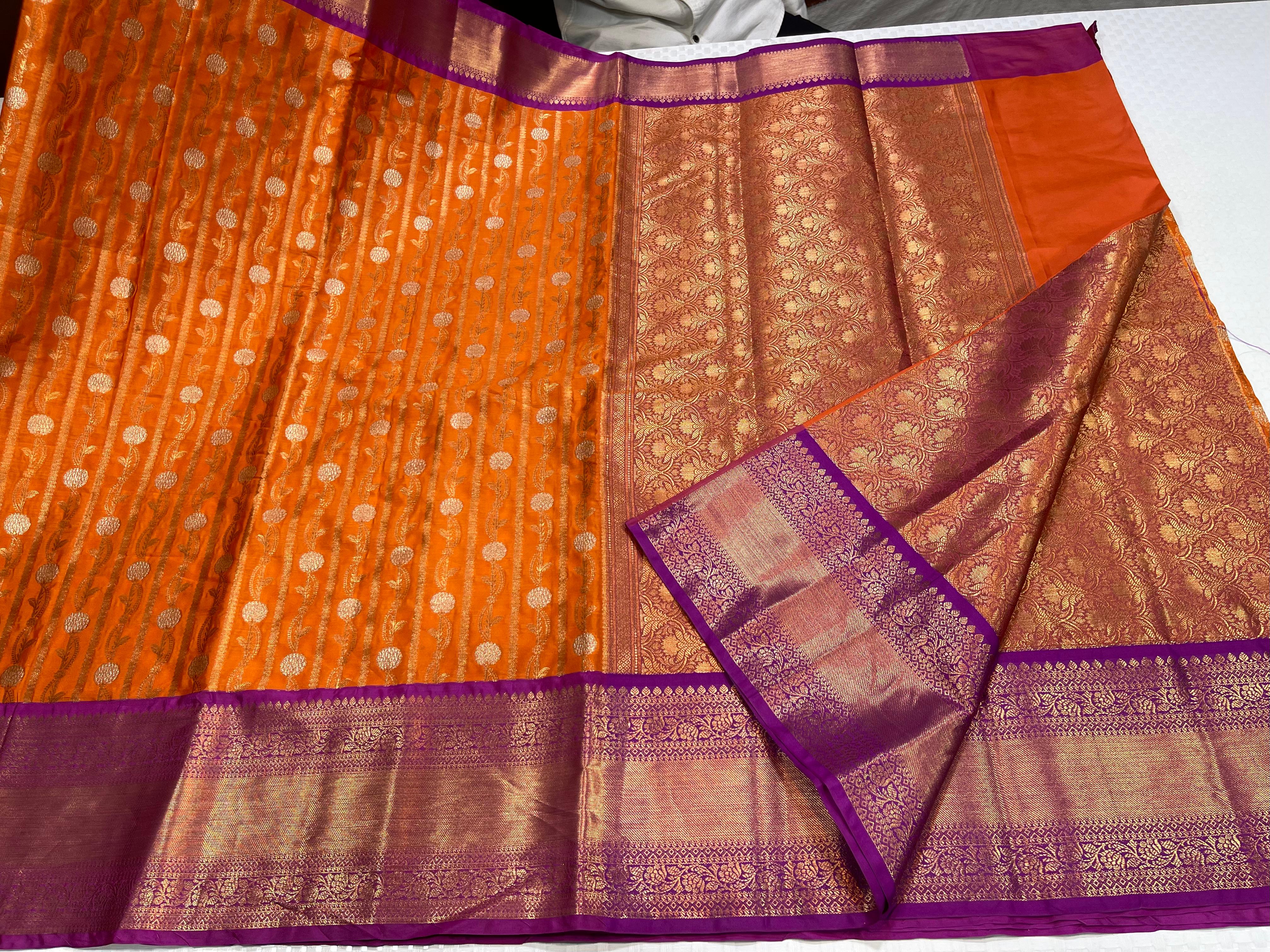 Semi Kanchipattu Saree in Vintage Style