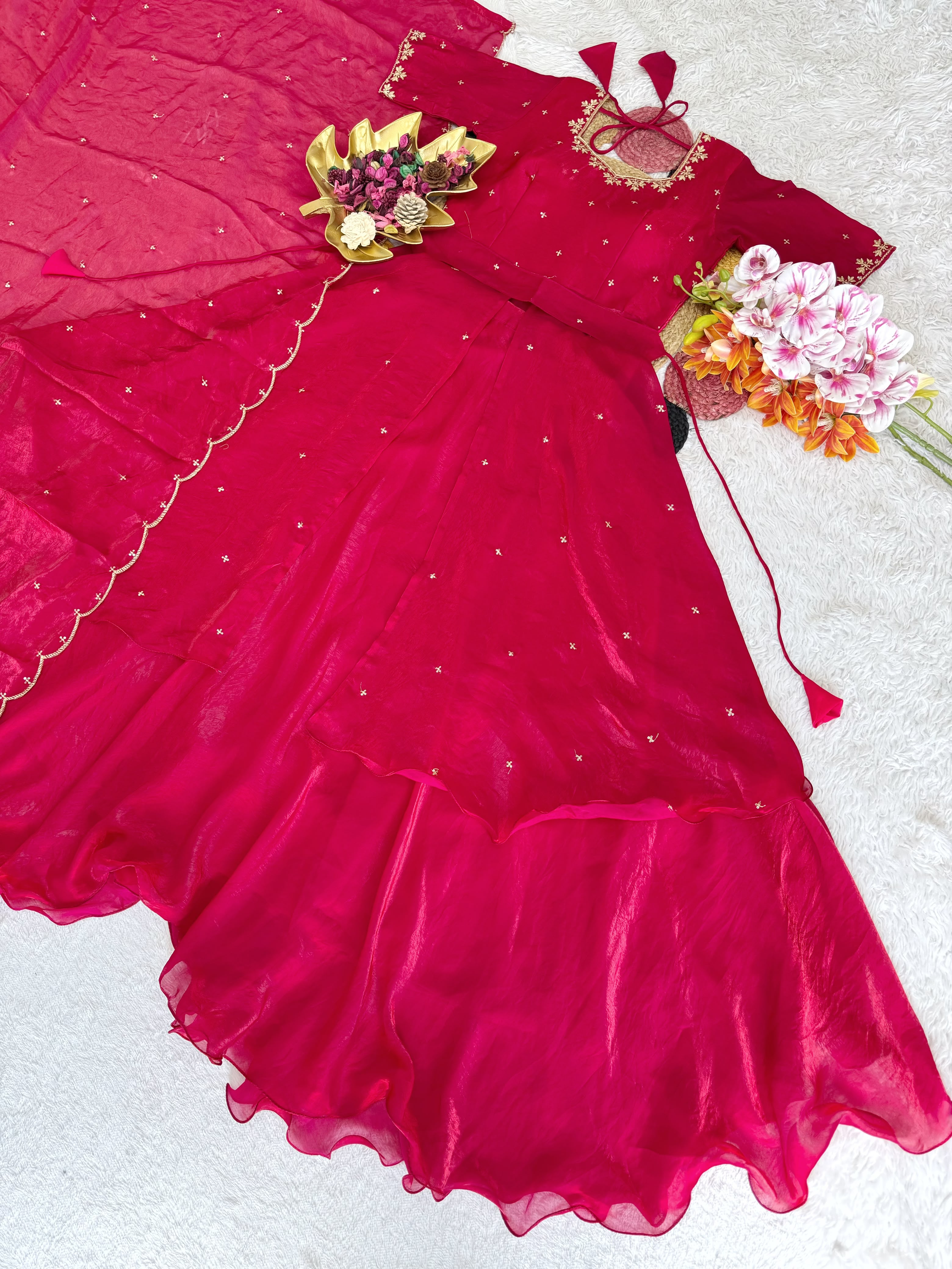 Beautiful Heavy Space Silk Lehenga Choli with Set Double Frill
