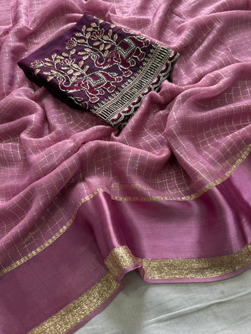 Viscose Georgette Sarees with Sequence Work Blouse