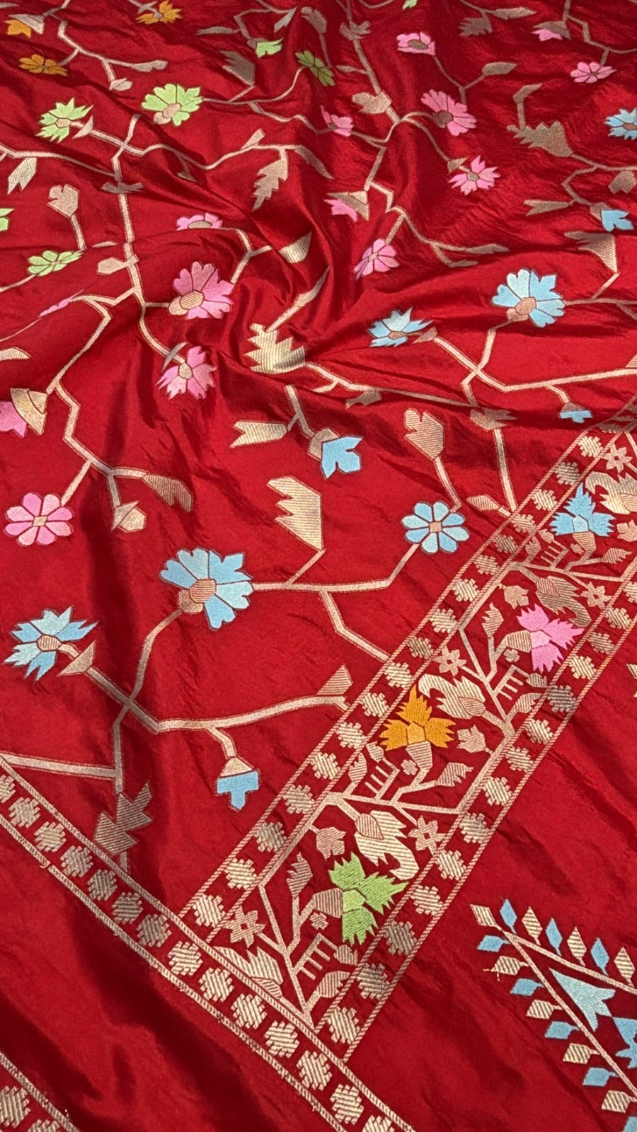 Banarasi silk sarees with jamdani weaving