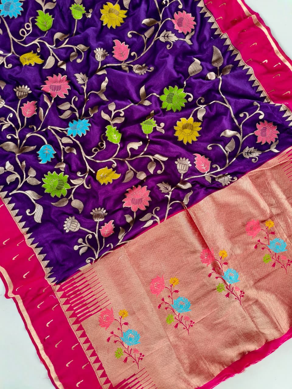Viscose meenakari sarees