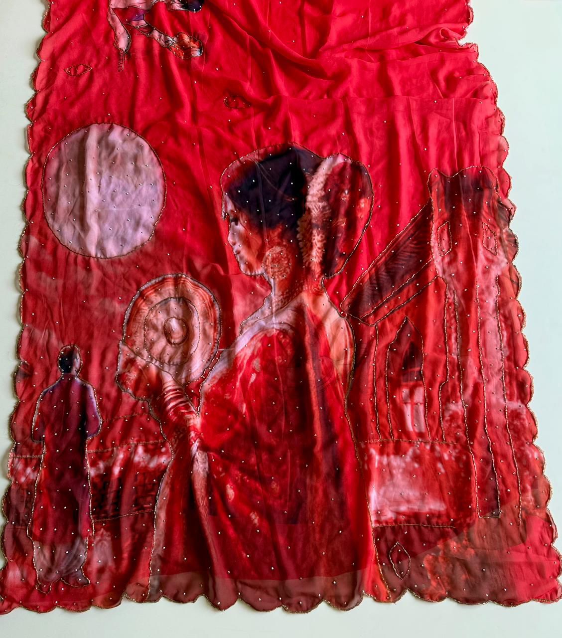 Georgette Saree with Cutdana work
