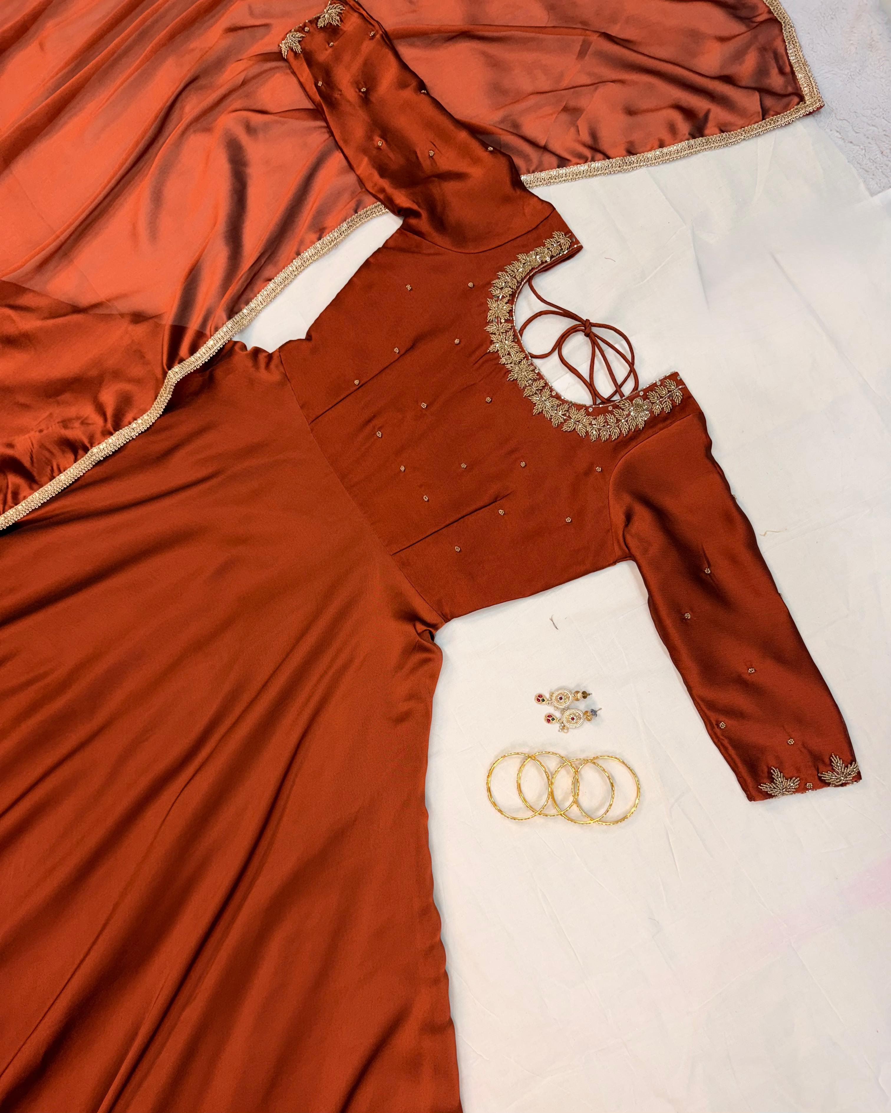 Premium Handwork Gowns with Dupatta