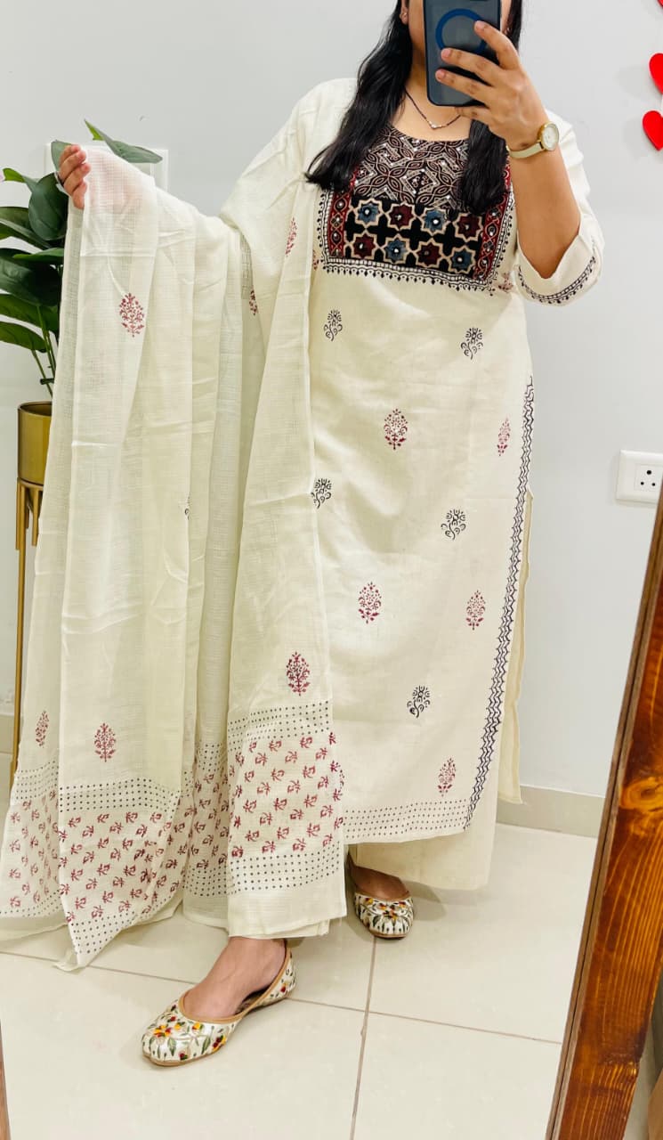Designer Applique Working kurti Set