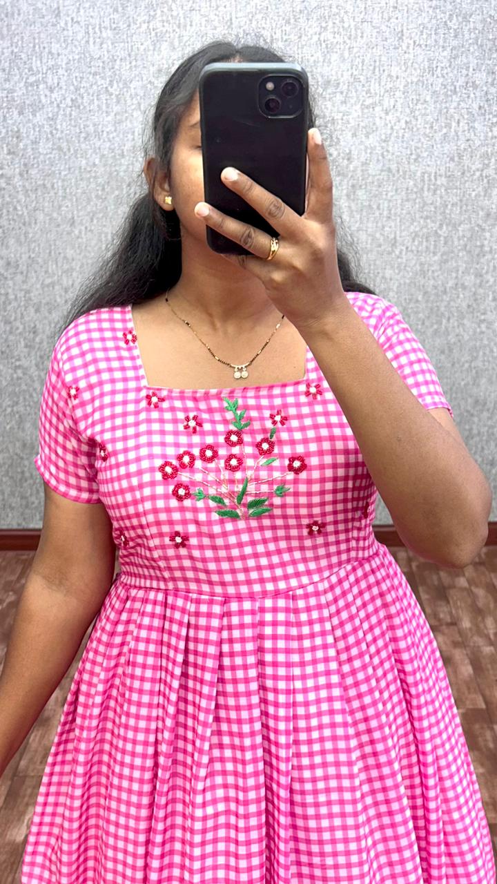 Cambric Cotton Designer Frocks