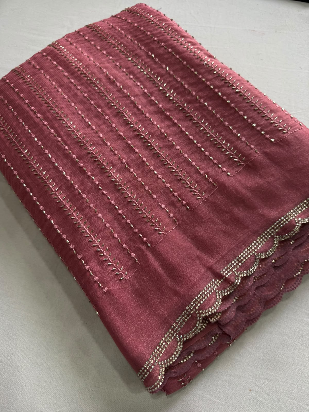 Star Georgette Sequence Bits Work Jharkhand Work Saree With Running Blouse