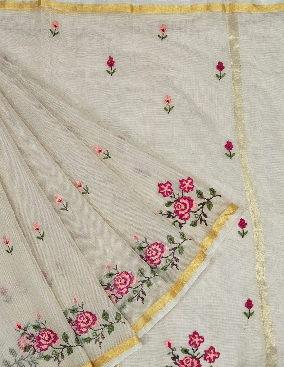 Kota Doriya Petit Point Work Sarees