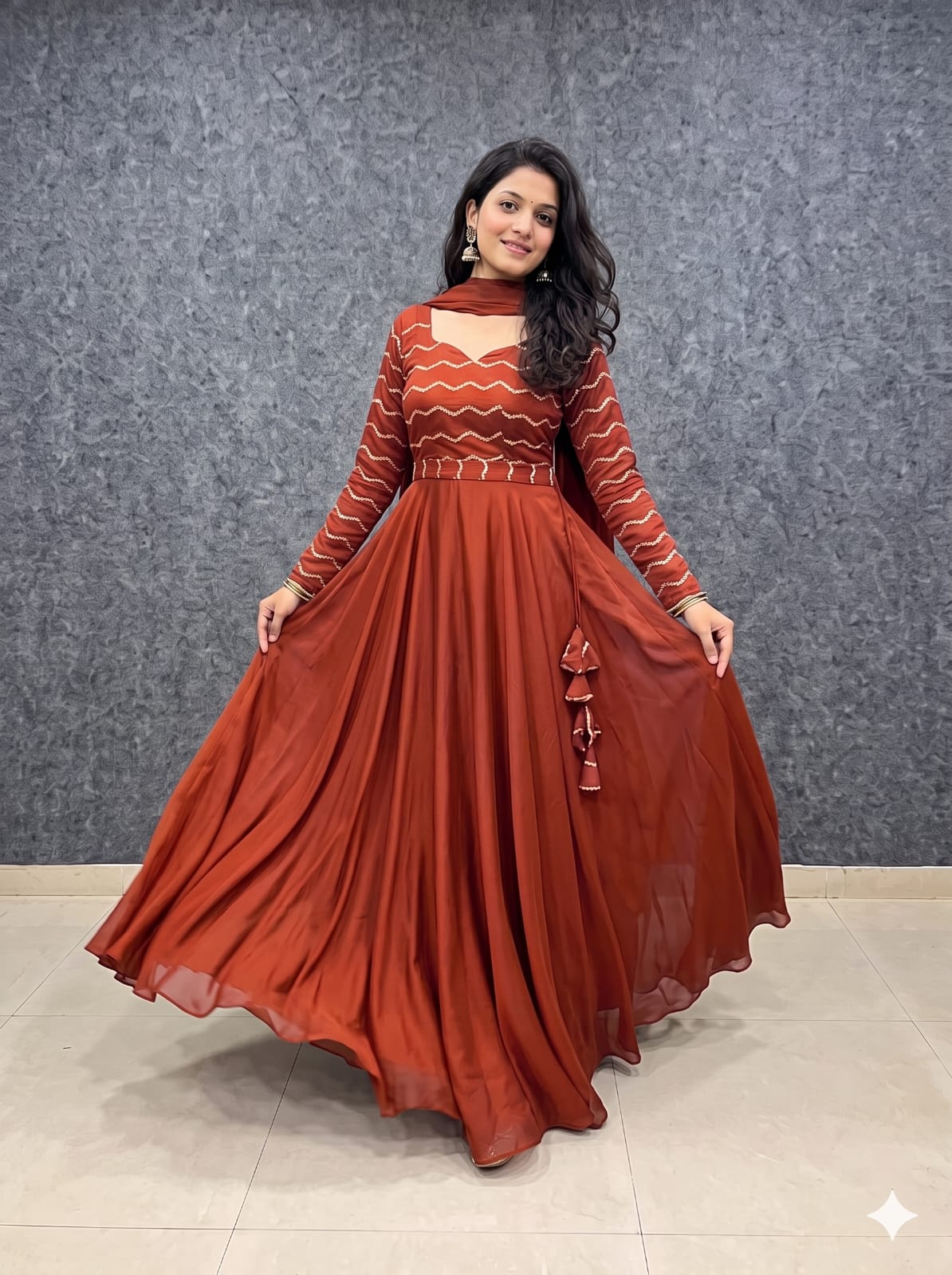 Designer Rangoli Silk Gowns with Beads Sequence Work