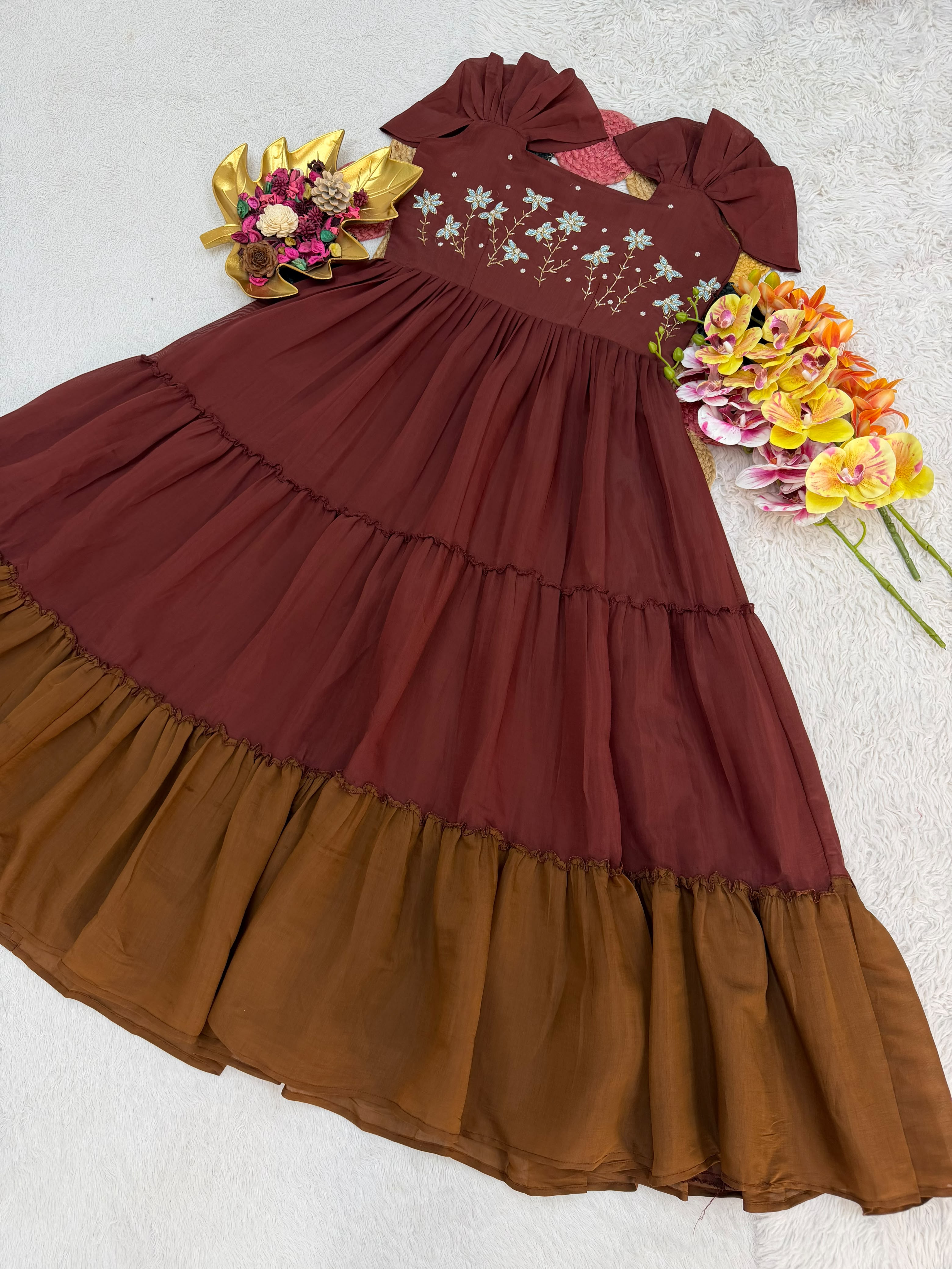 Premium Mul Cotton frocks with Maggam Work