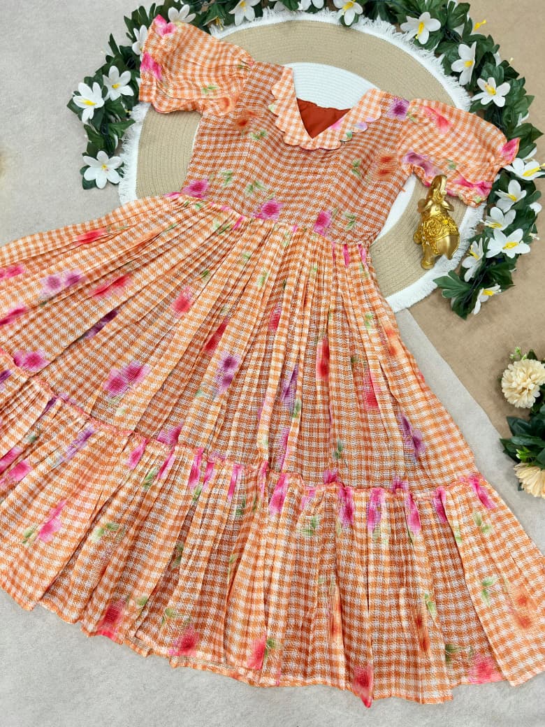 Pure Kota Cotton Designer Frocks