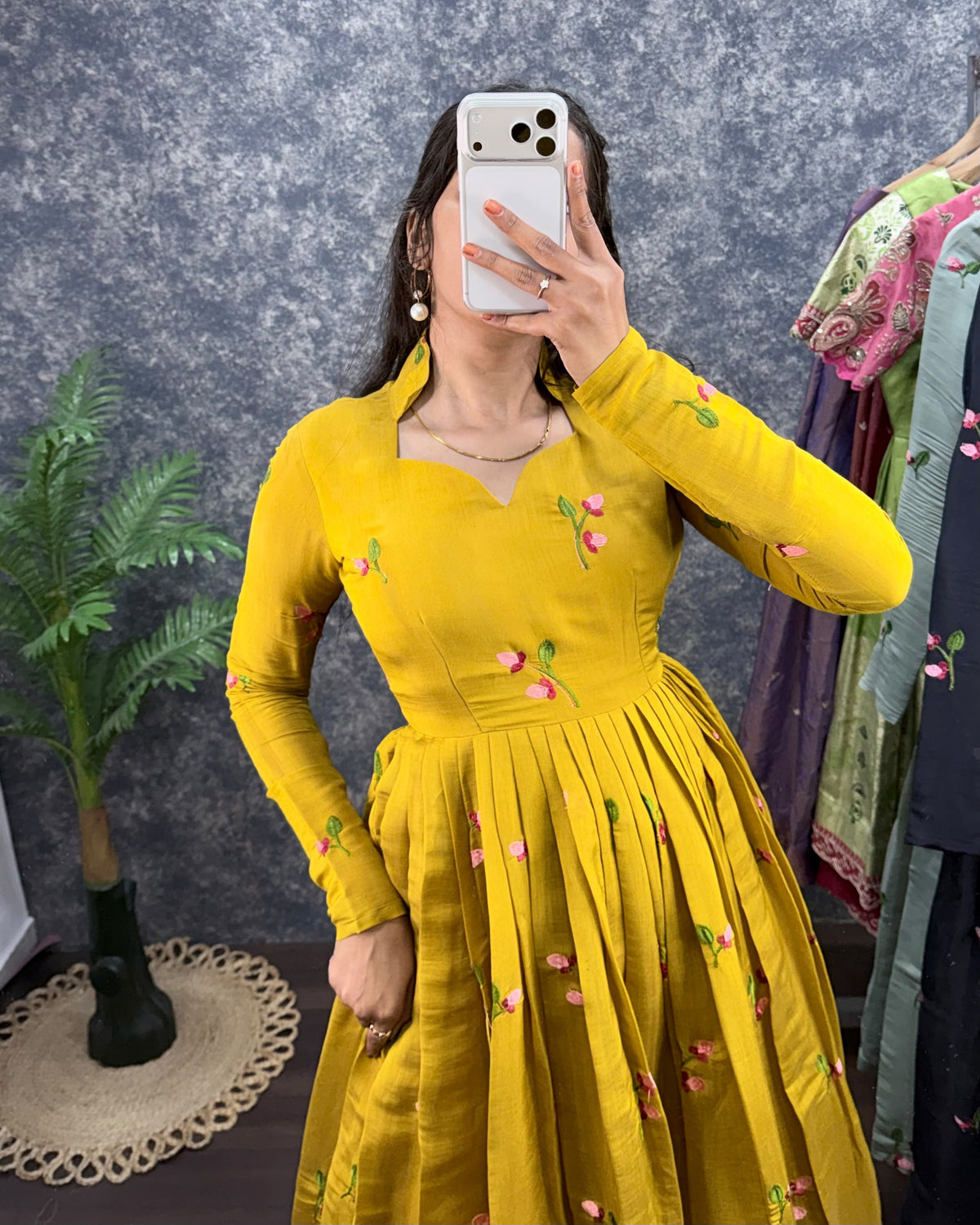 Premium South Mull Chanderi Anarkali with Dupatta