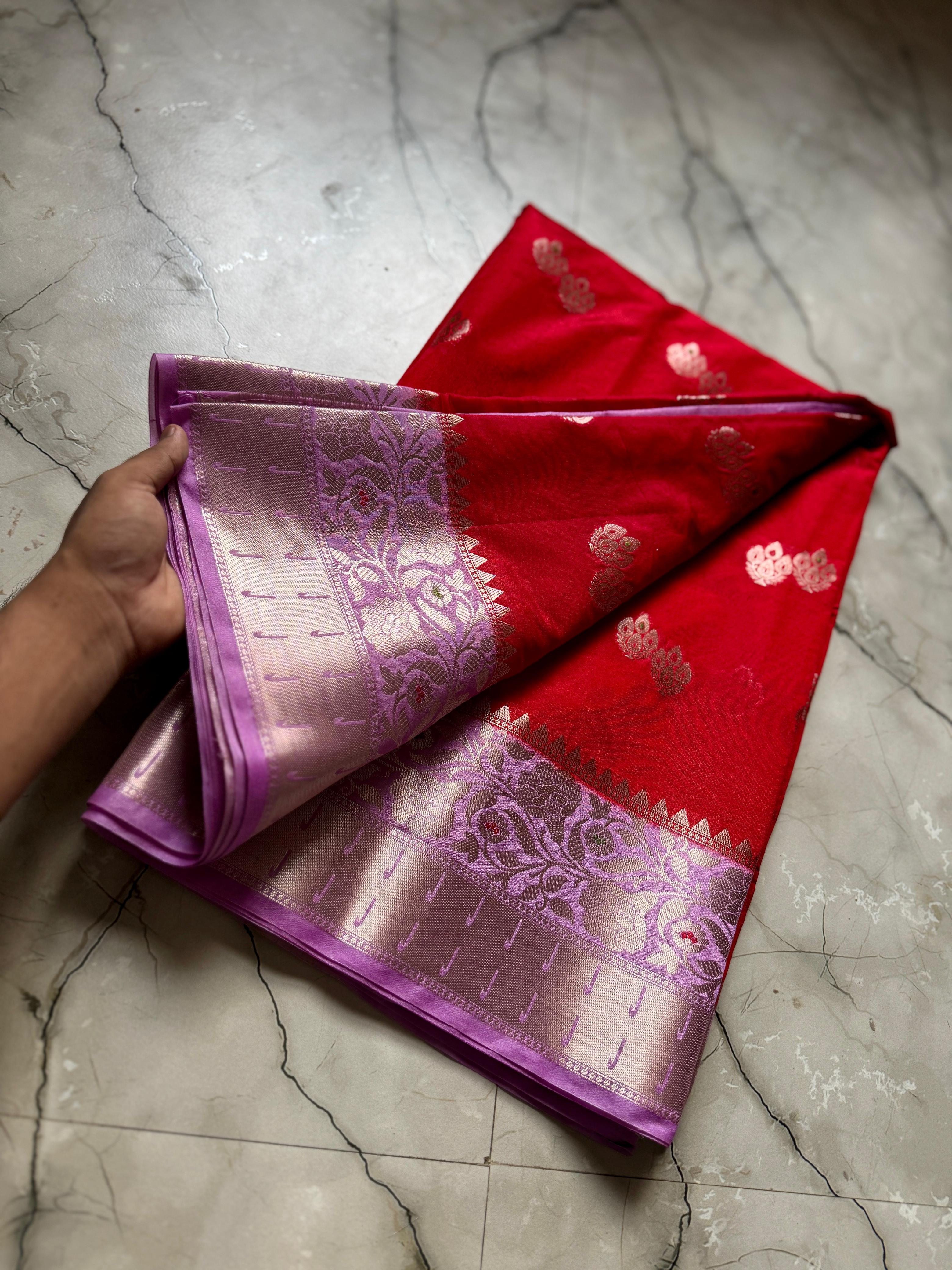 Soft Banarasi Raw Mango Silk Sareea
