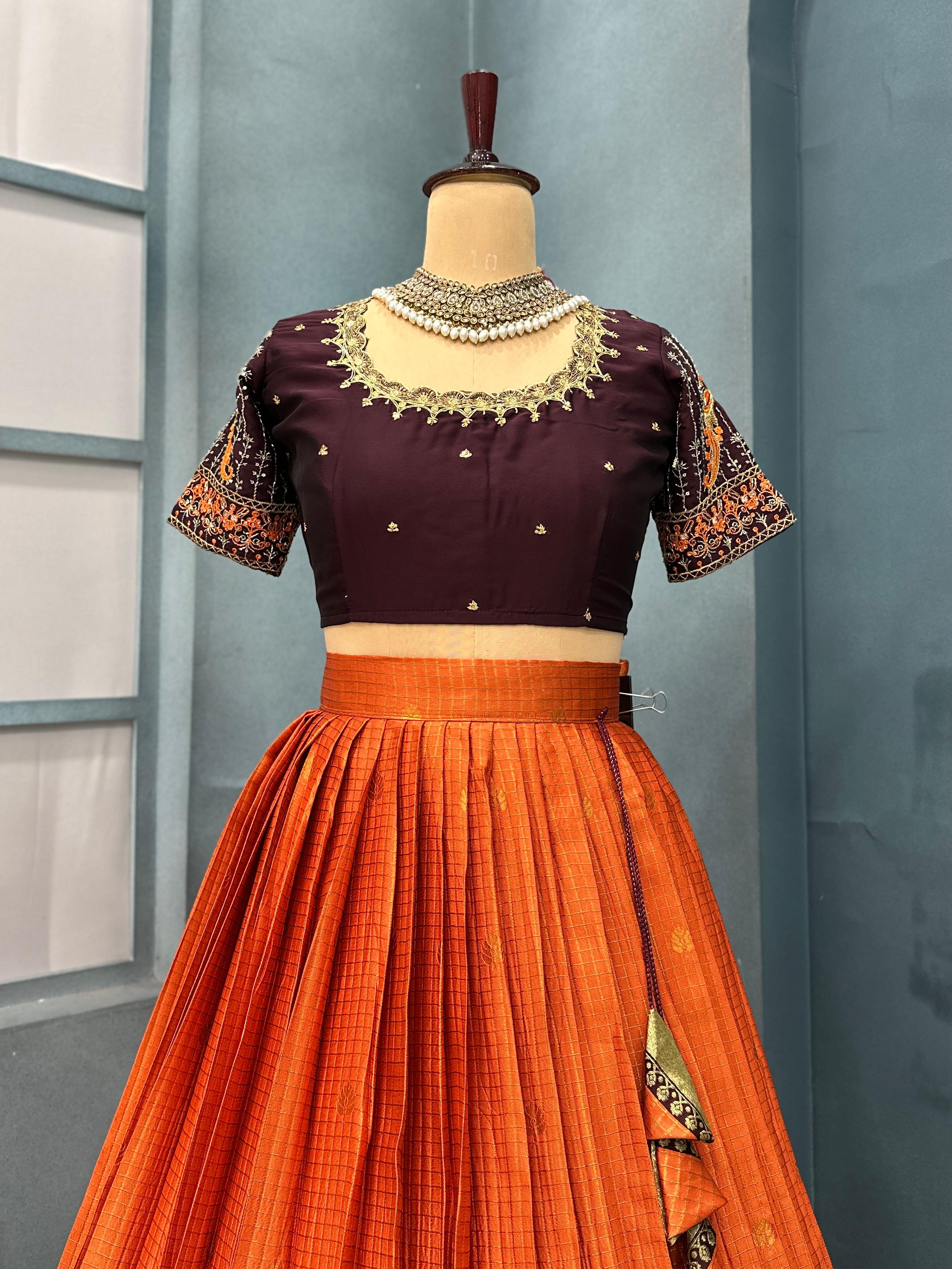 Exclusive Designer Premium Quality Pure Kanjivaram Silk Full Stitched Lehenga