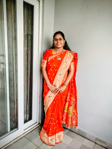Pure Viscose Tusser Georgette with Pythani Border