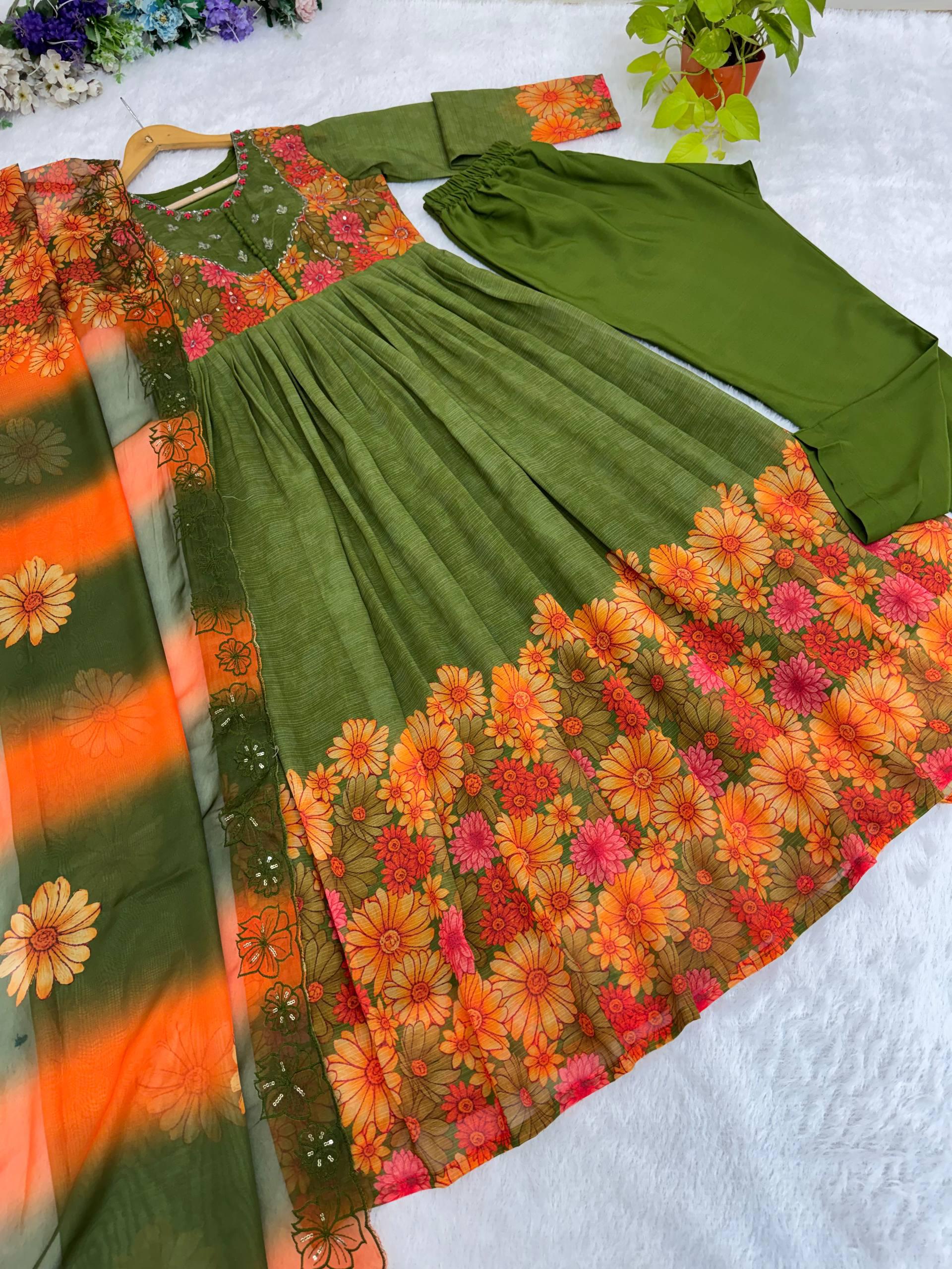 Designer Georgette Gown with dupatta