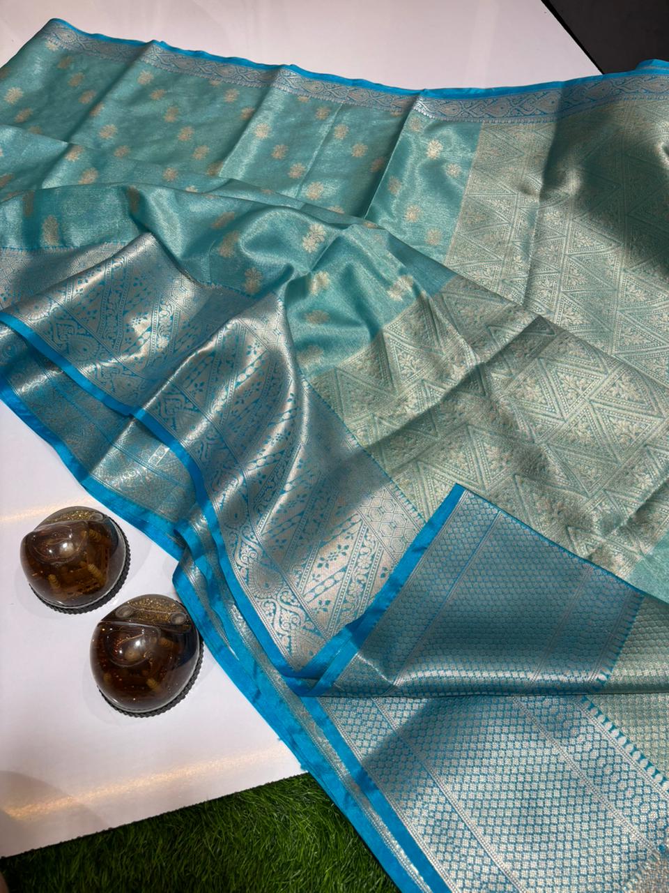 Premium Banarasi Dyble Katan Tissue Silk Saree