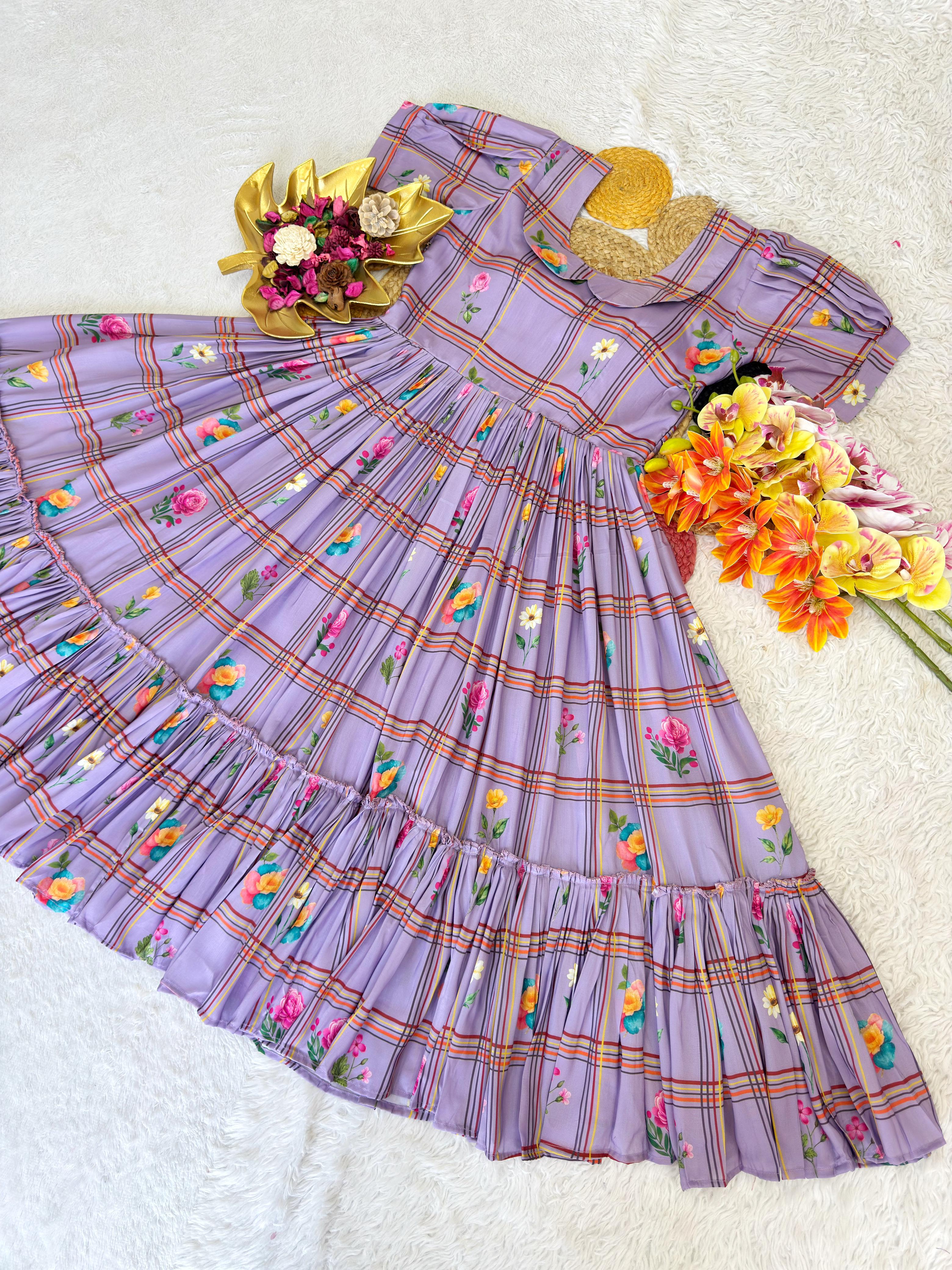 Pure Mul Chanderi Frocks